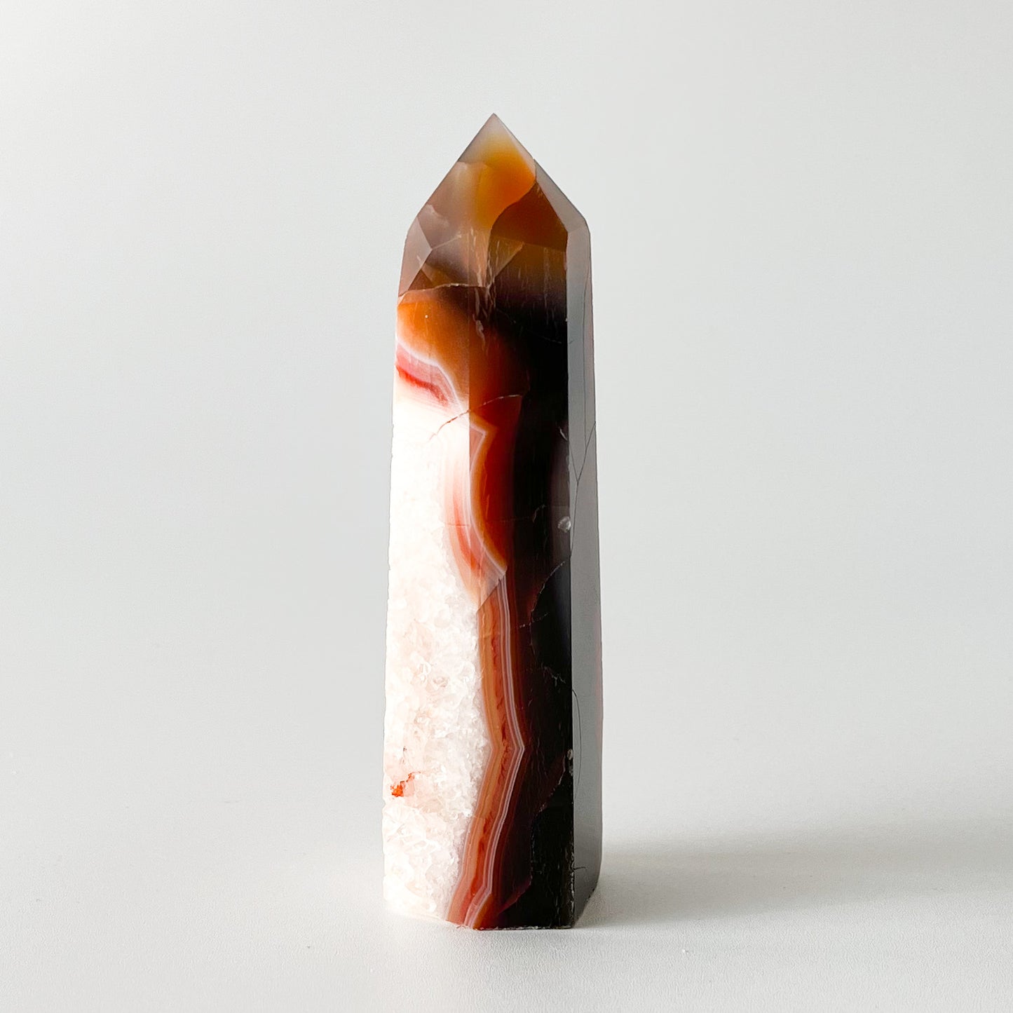 Carnelian Tower with Quartz / 137g