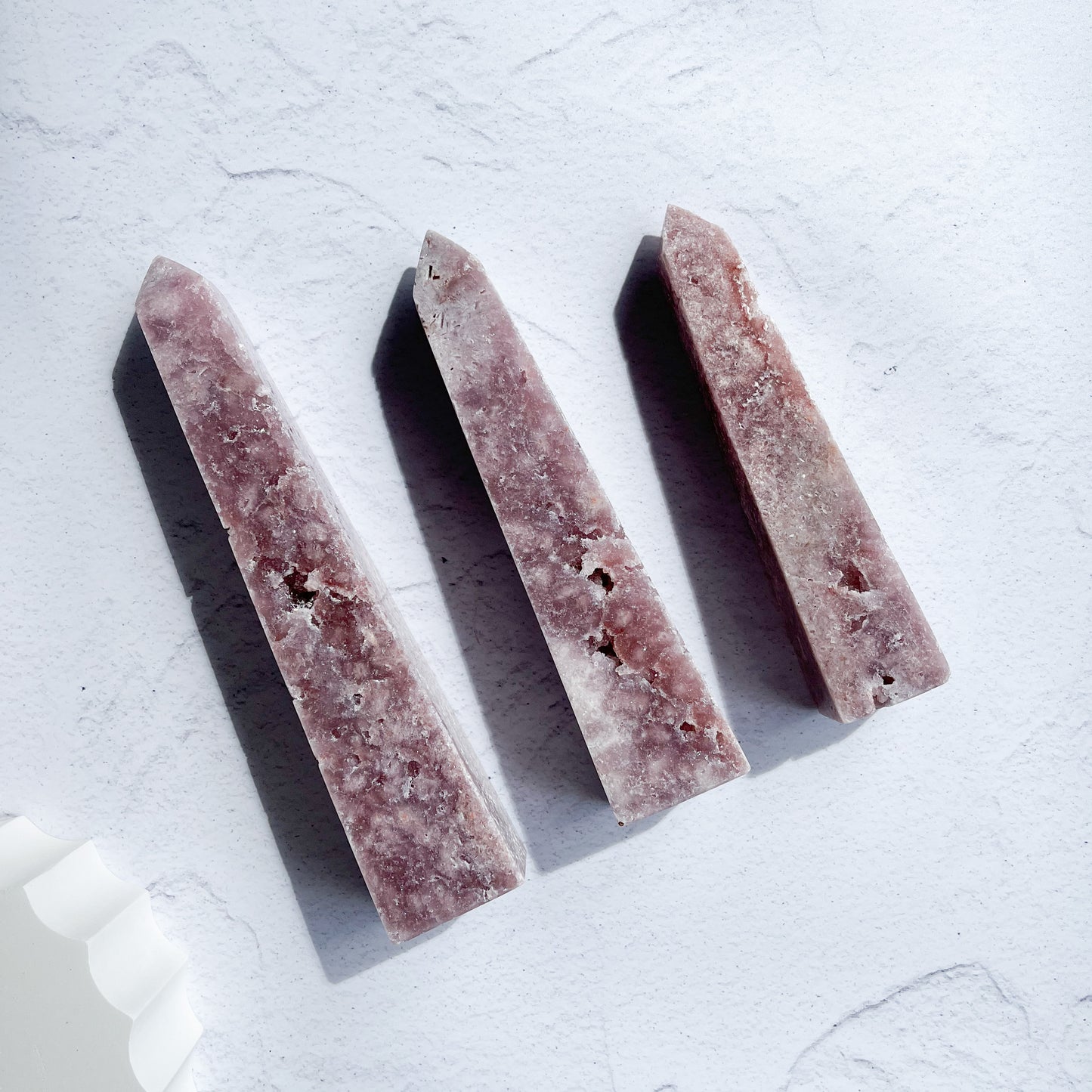 Pink amethyst Obelisk Set