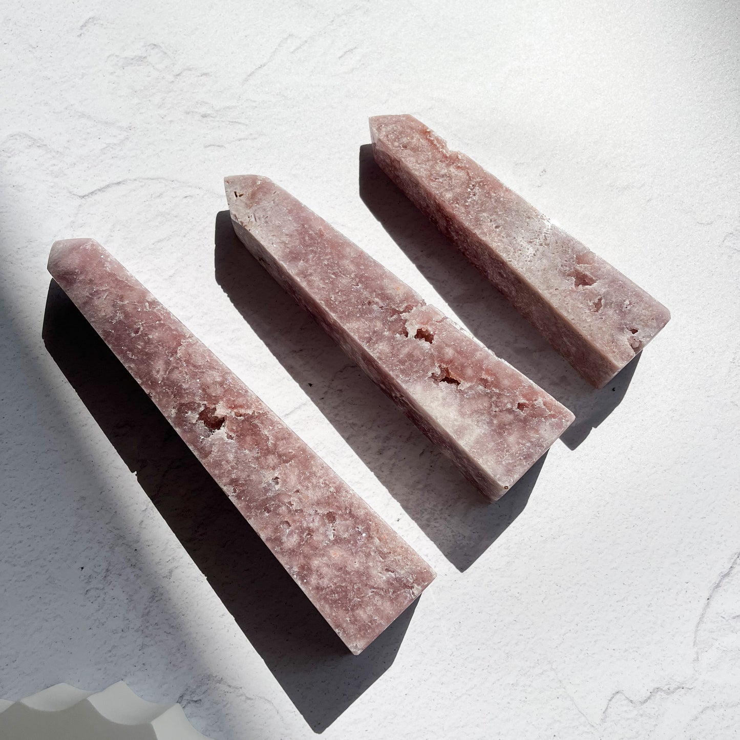 Pink amethyst Obelisk Set