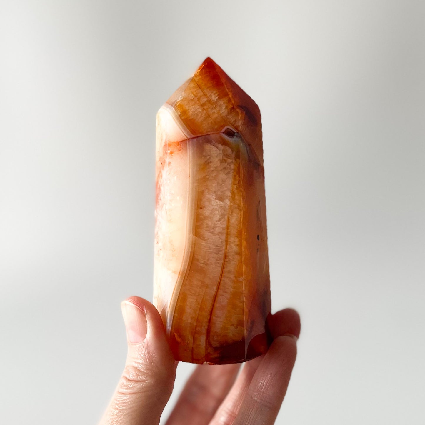 Carnelian Tower with Quartz / 212g