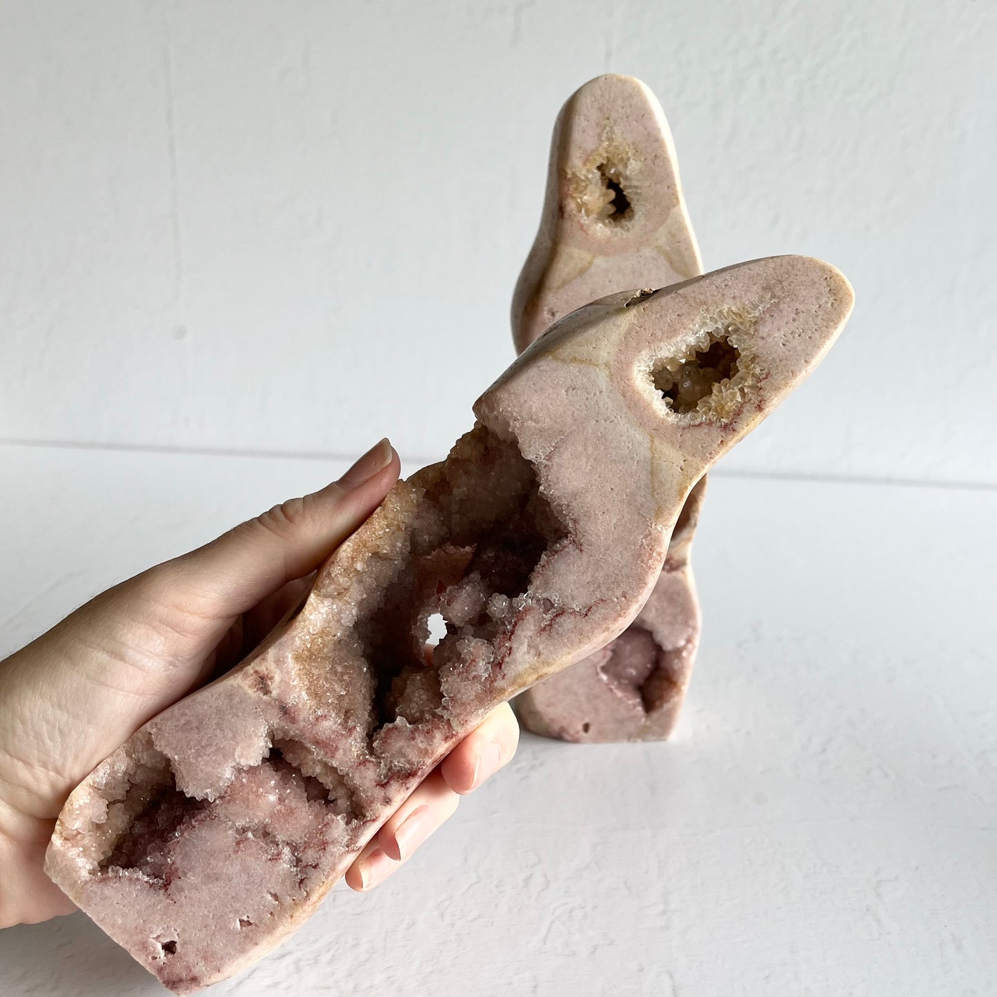 Pink Amethyst Statue Set