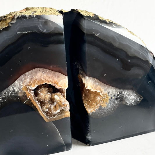 Agate Book end pair / 3.69kg (total weight)