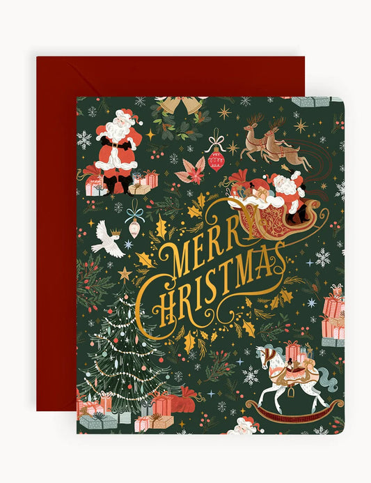 "Merry Christmas" Christmas Card (Jolly Santa)