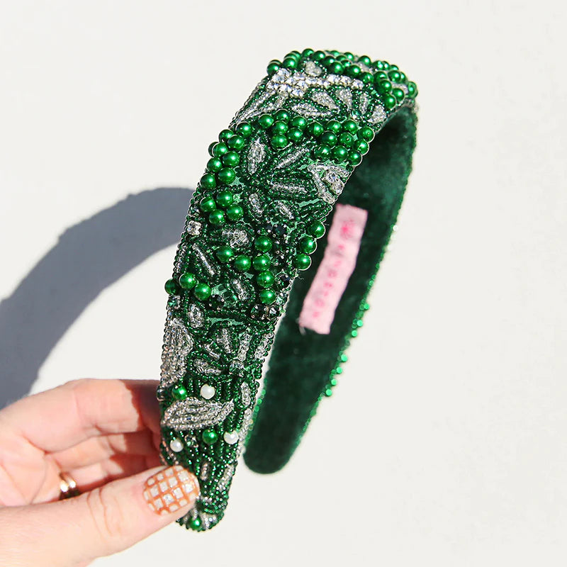 Emerald Fields Beaded Headband