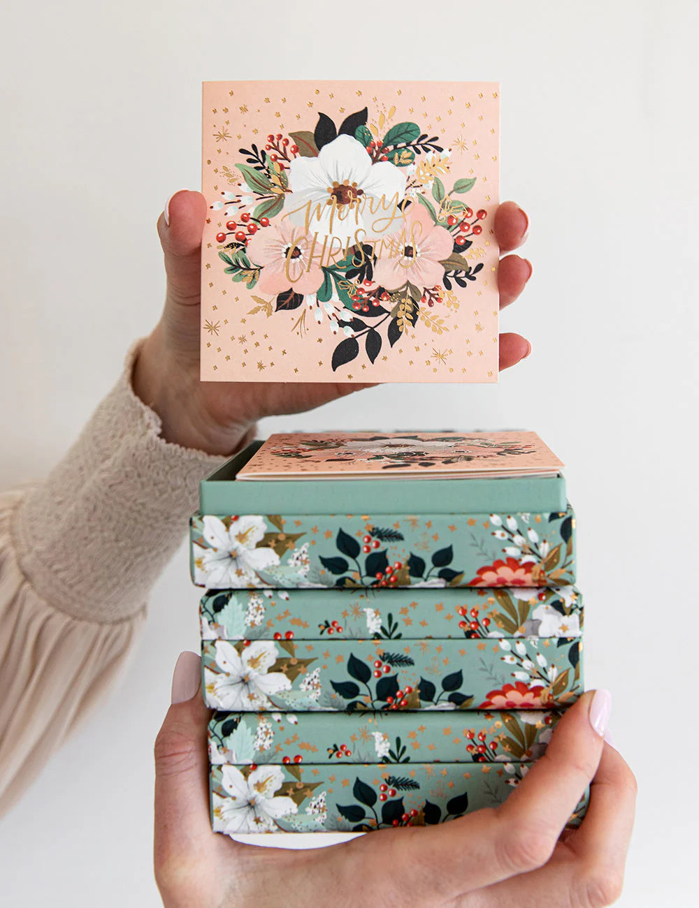 12 Pack Christmas Small Card Boxset - Floral Fields