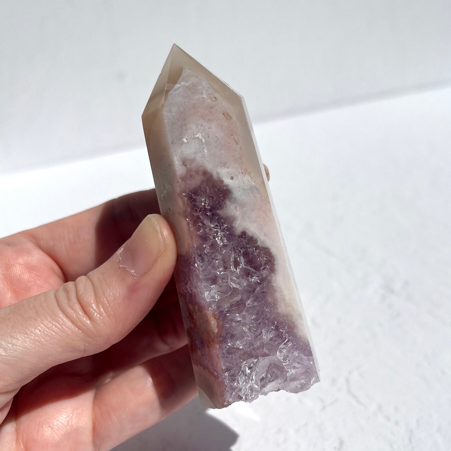 Pink Amethyst Hexagon Point / 127g