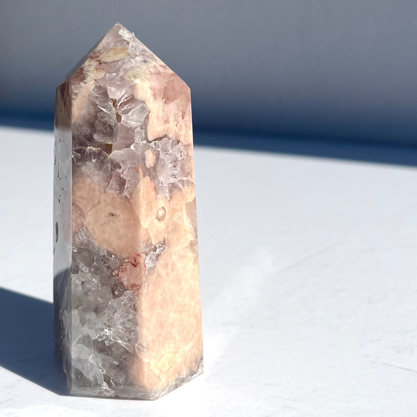 Pink Amethyst Flower Agate Hybrid Point / 308g