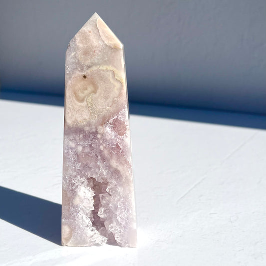 Pink Amethyst Flower Agate Hybrid Obelisk / 290g
