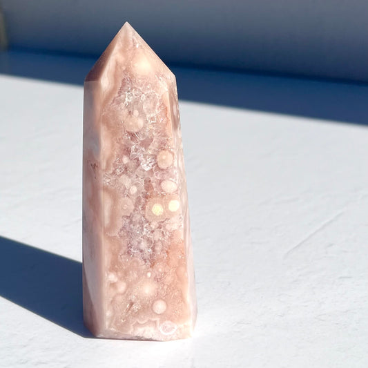 Pink Amethyst Flower Agate Hybrid Point / 240g