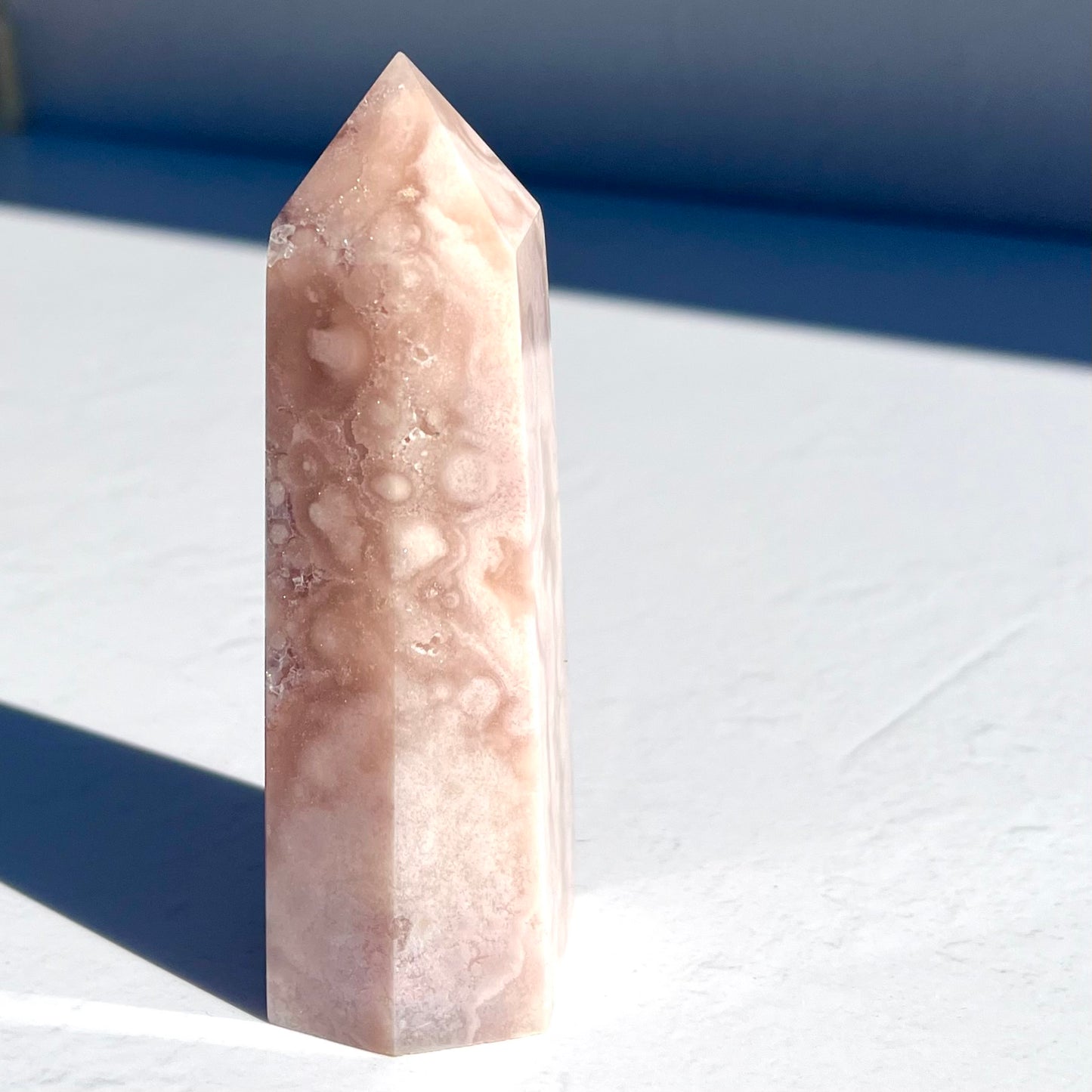 Pink Amethyst Flower Agate Hybrid Point / 240g