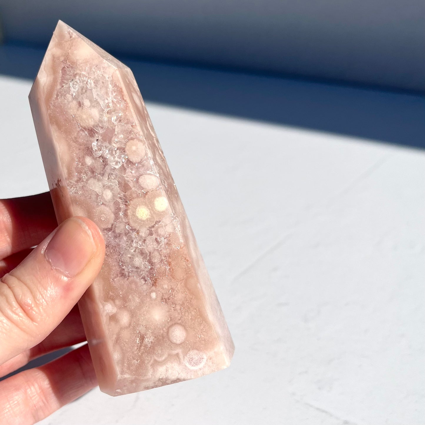 Pink Amethyst Flower Agate Hybrid Point / 240g
