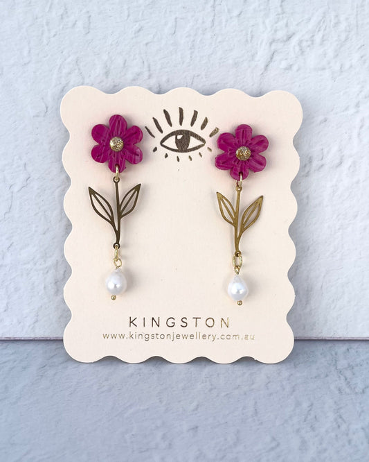 Magenta Flower Drops