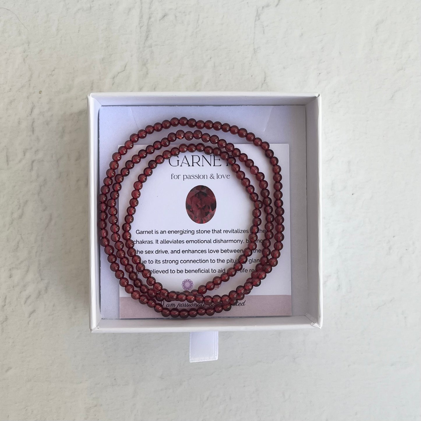 Crystal Wrap Around Strand - Garnet (high grade)