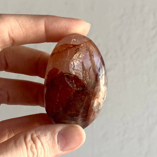 Fire Quartz Palm Stone #1 / 61g
