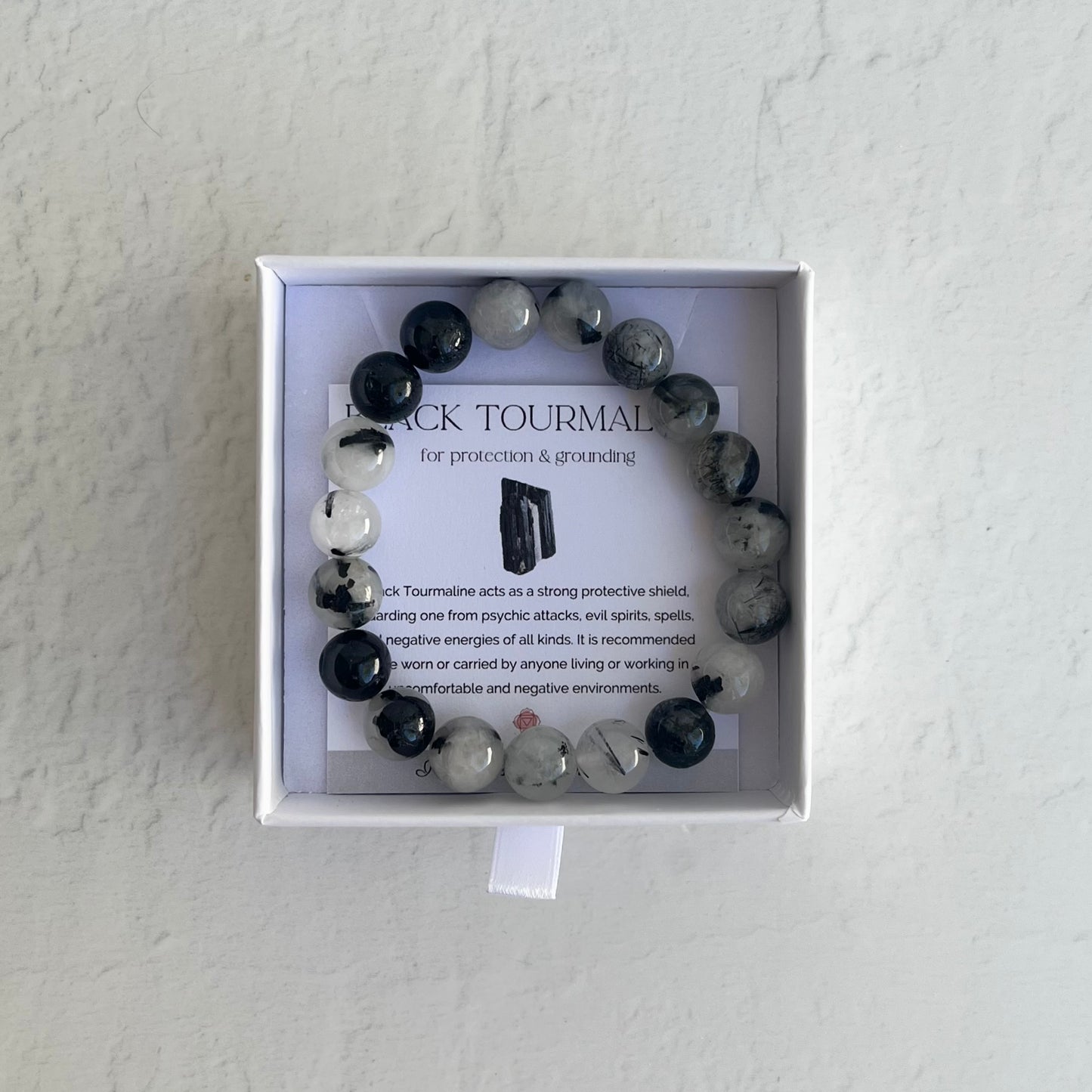 Crystal Bracelet - Black Tourmaline in Quartz (high quality)