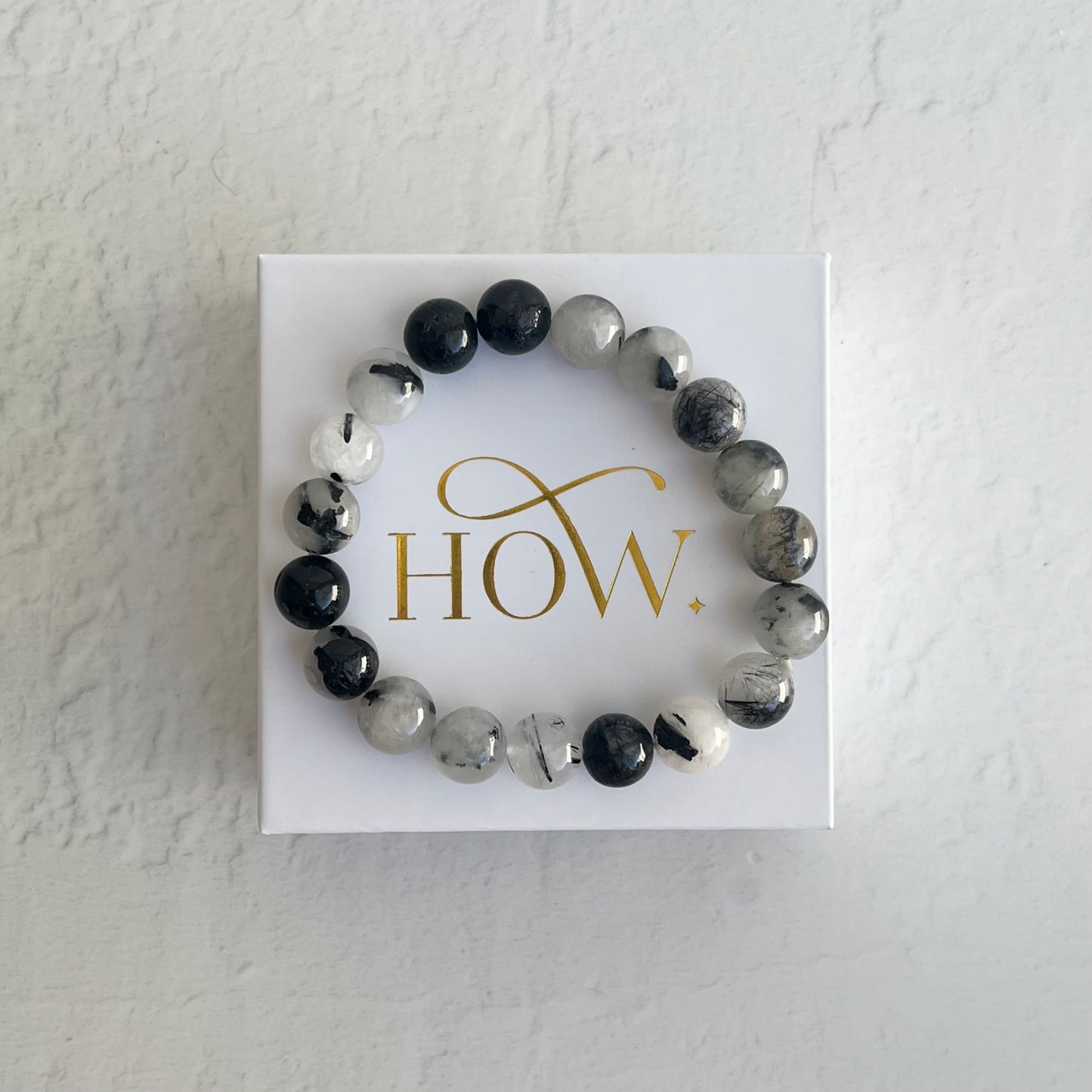 Crystal Bracelet - Black Tourmaline in Quartz (high quality)