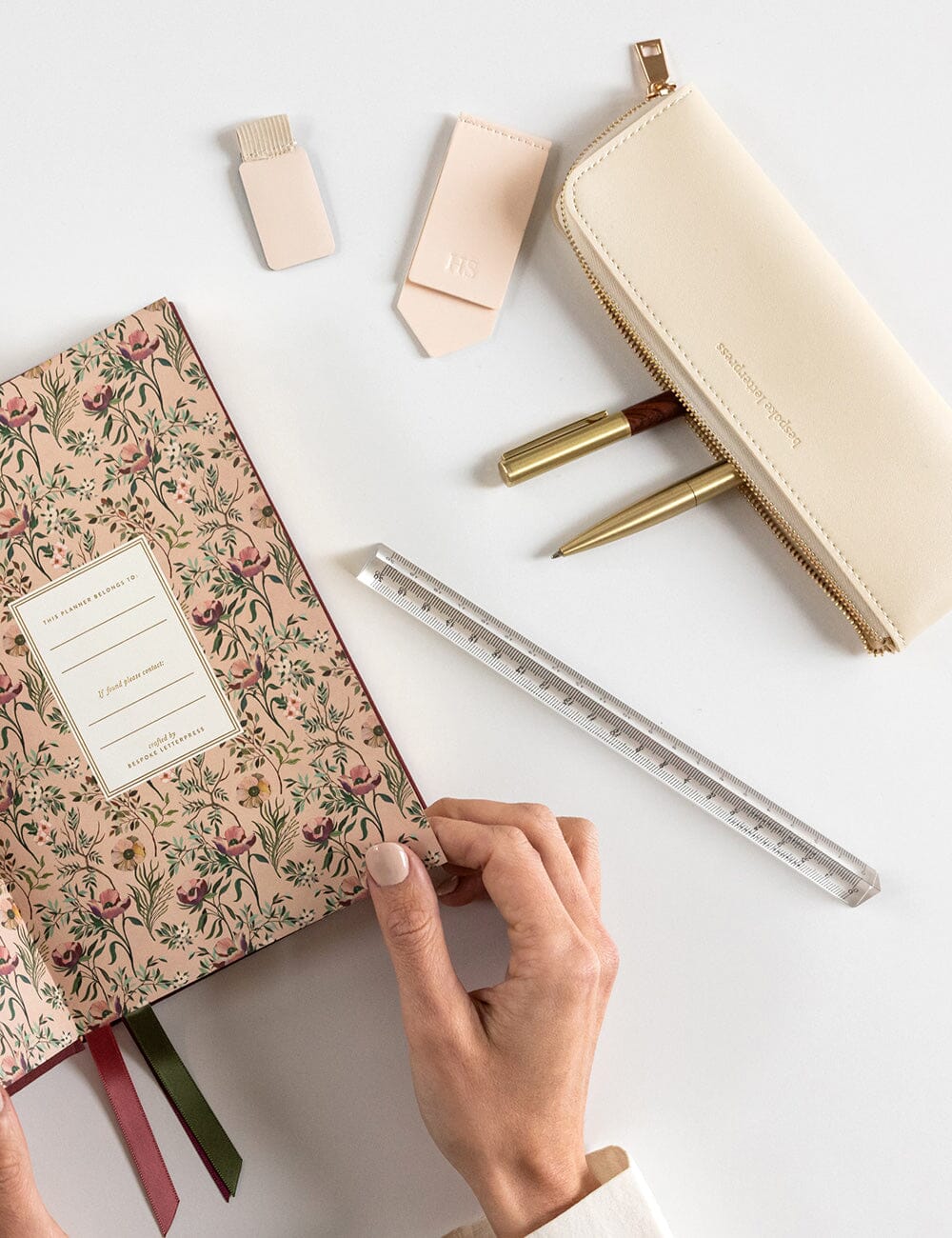 Leatherette Bookmark - Ivory