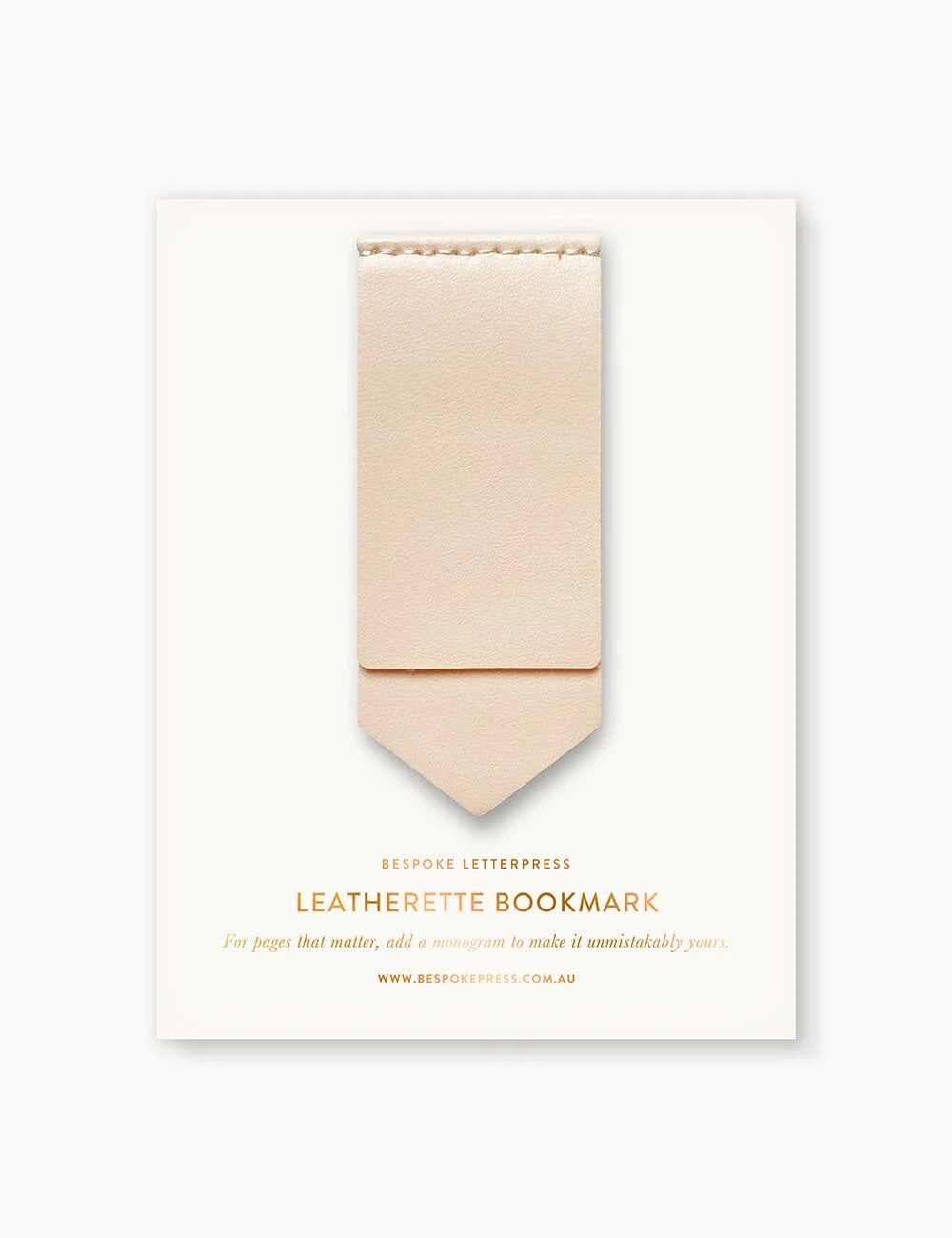 Leatherette Bookmark - Ivory