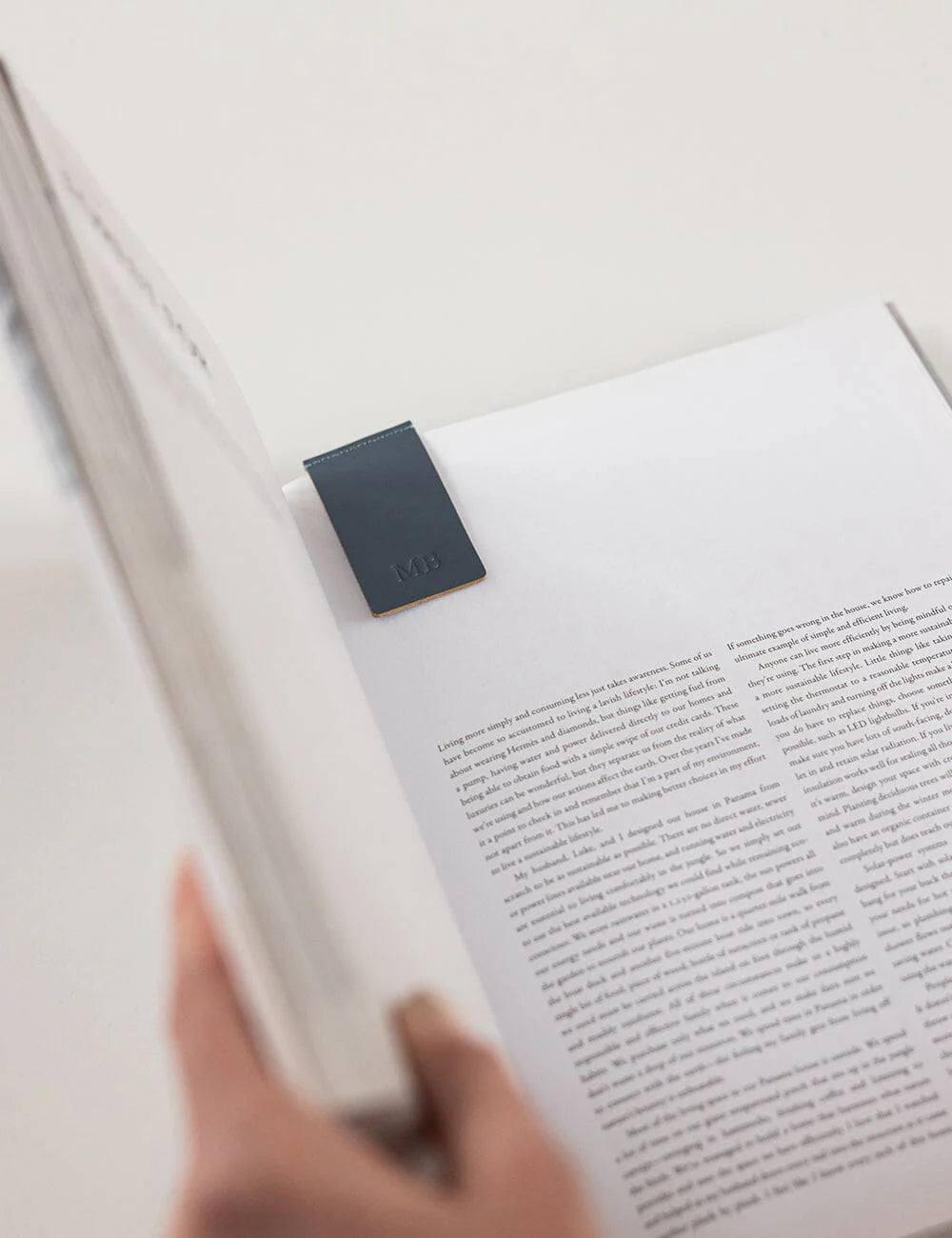 Leatherette Bookmark - Denim