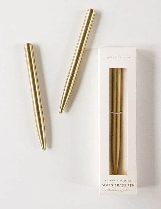 Solid Brass Ballpoint Twist Pen (Boxed)