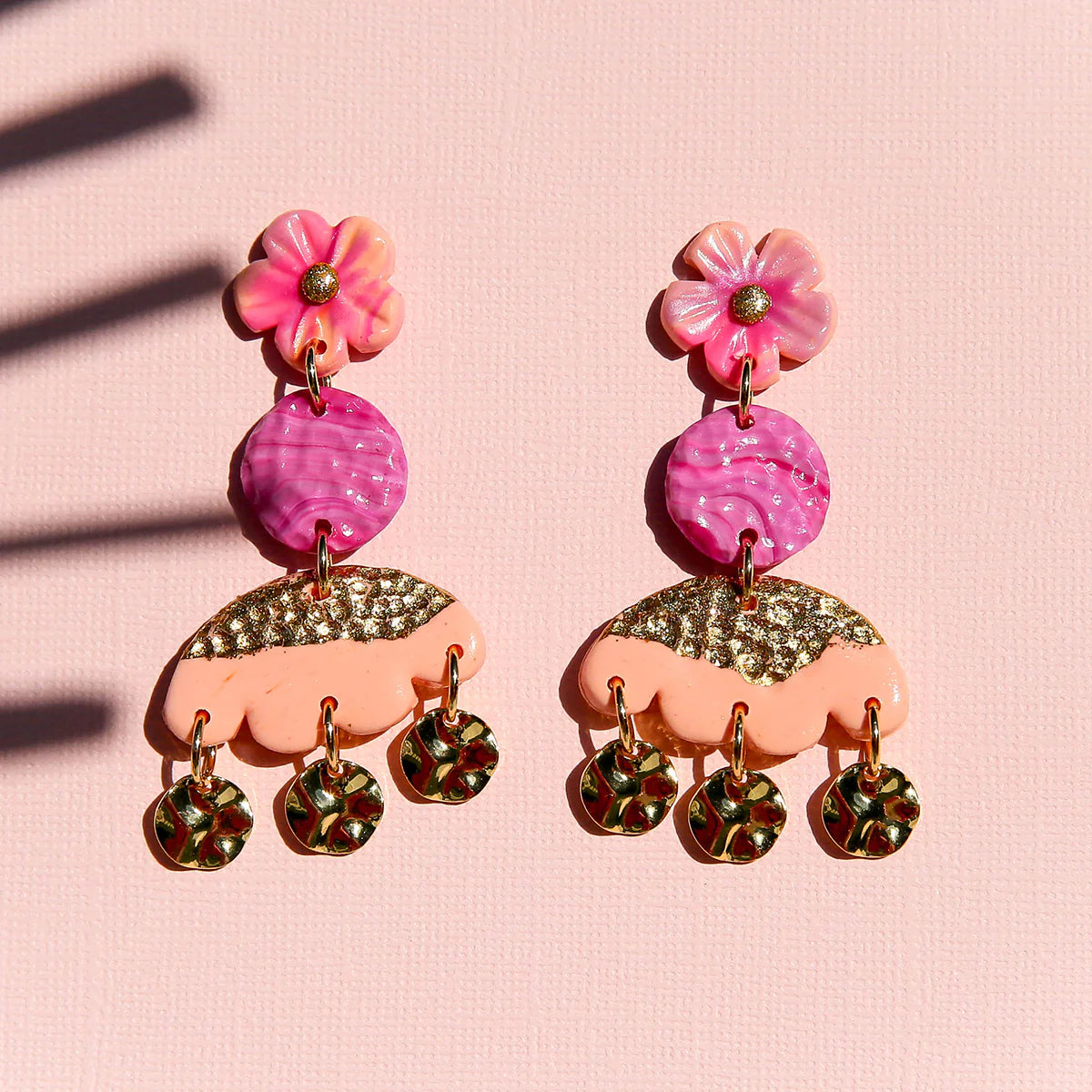 Pink & Peach Forme Earrings
