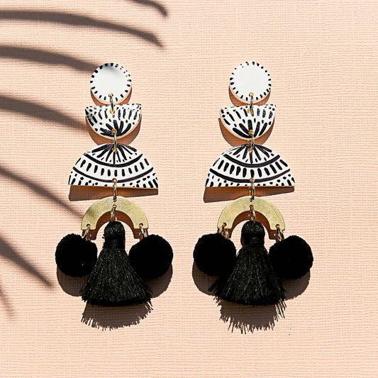 Super Pom Pom Monochrome Earrings