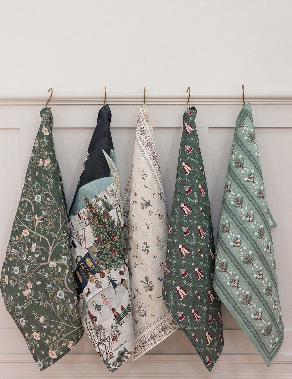 The Christmas Village 100% Linen Tea Towel