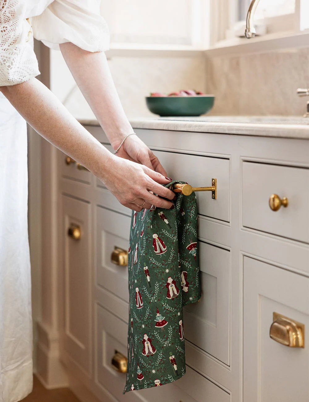 Mr & Mrs Claus 100% Linen Tea Towel