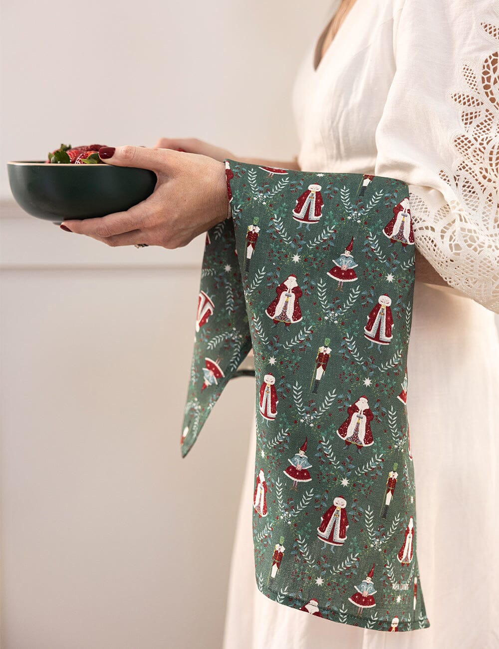 Mr & Mrs Claus 100% Linen Tea Towel