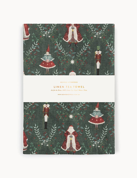 Mr & Mrs Claus 100% Linen Tea Towel