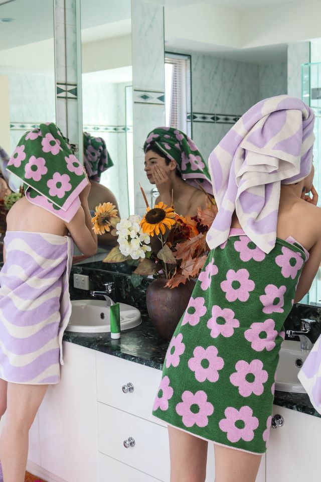 Flowerbed Bath Towel