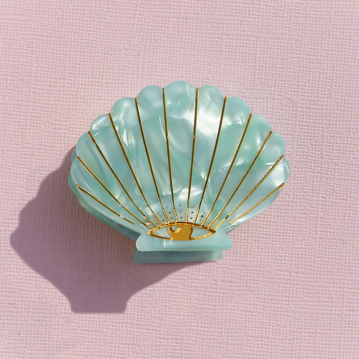 Mint Shell Hair Clip (small)