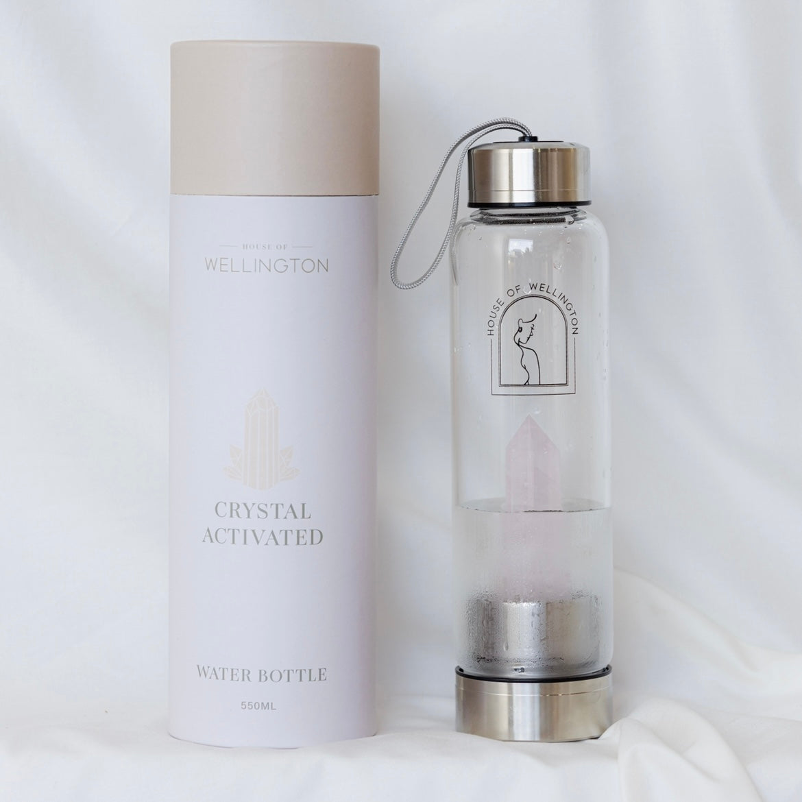 Crystal Activated Water Bottle - Rose Quartz