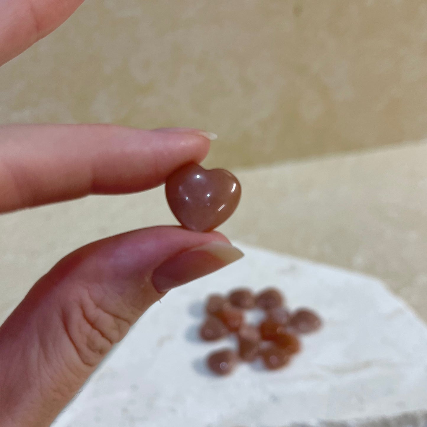 Peach Moonstone Mini Heart (gem grade)
