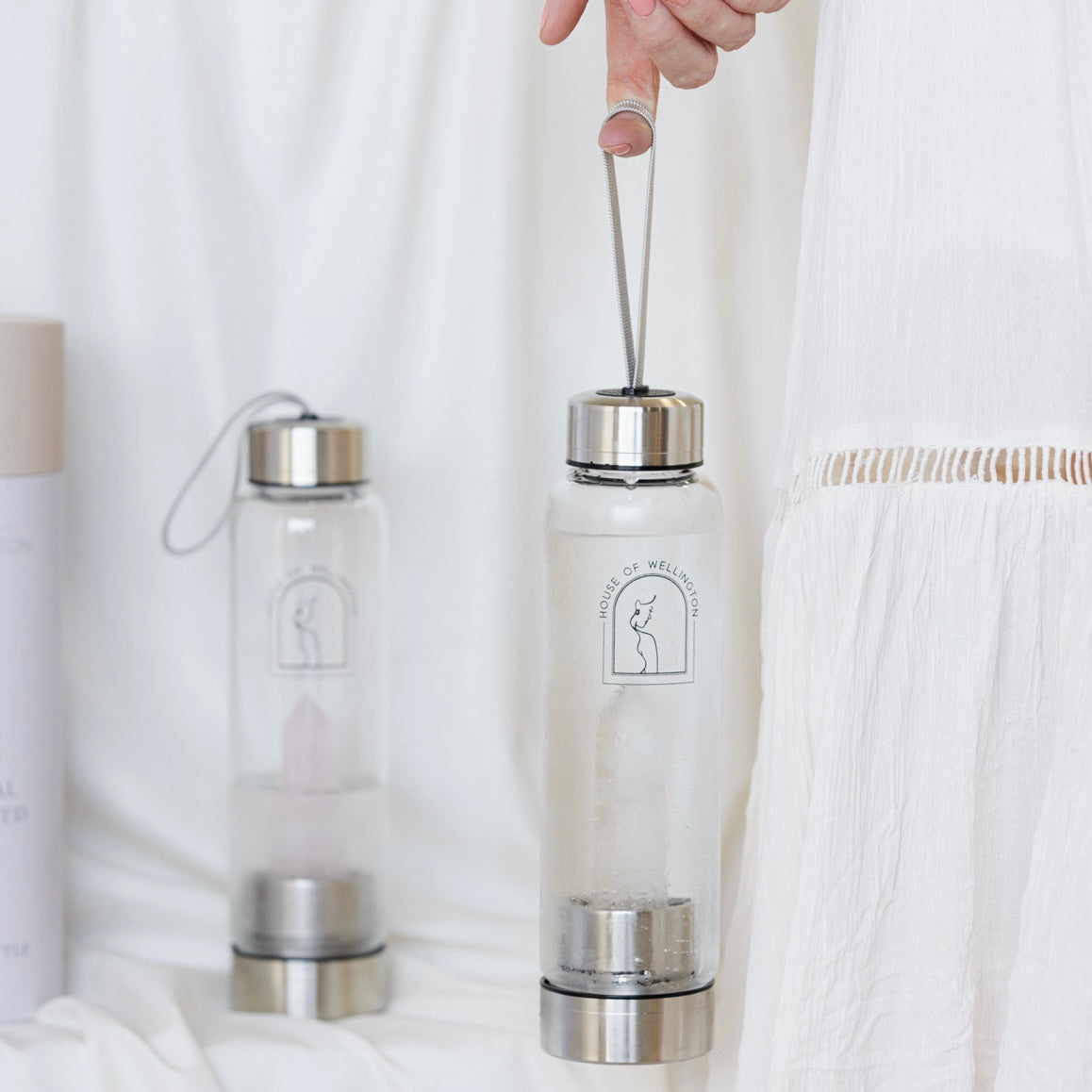 Crystal Activated Water Bottle - Rose Quartz