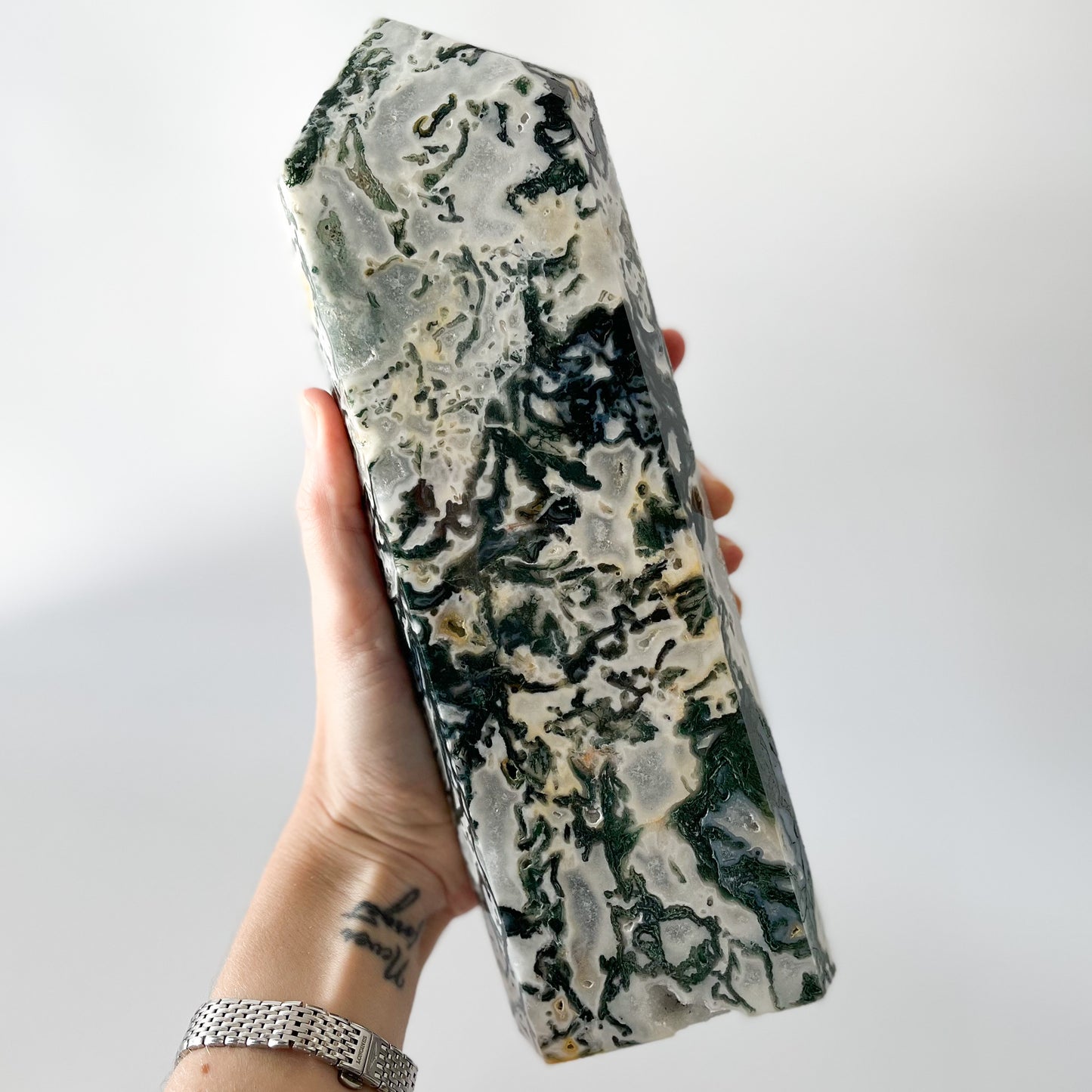 Moss Agate Tower / 2.061kg