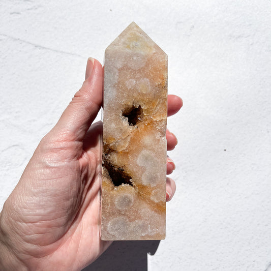 Pink Amethyst - Flower Agate Hybrid Tower / 309g