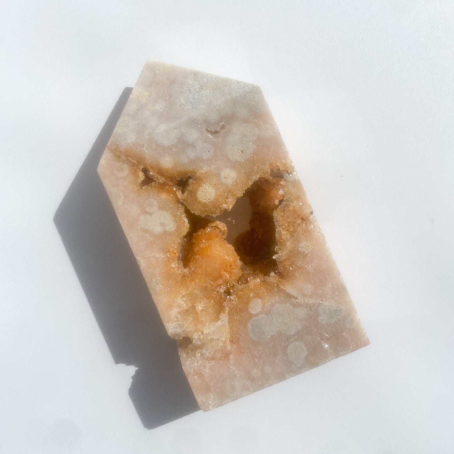 Pink Amethyst & Flower Agate Hybrid Tower with large druzy (highest quality) / 819g