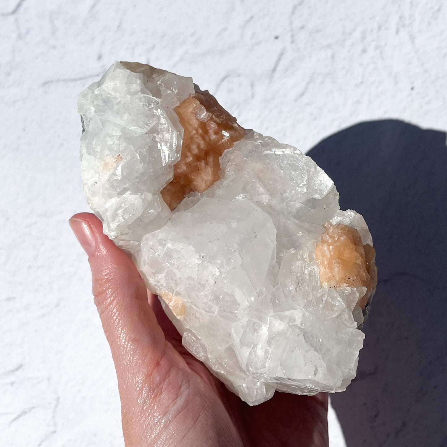 Apophyllite Cluster with stillbite inclusions / 692g