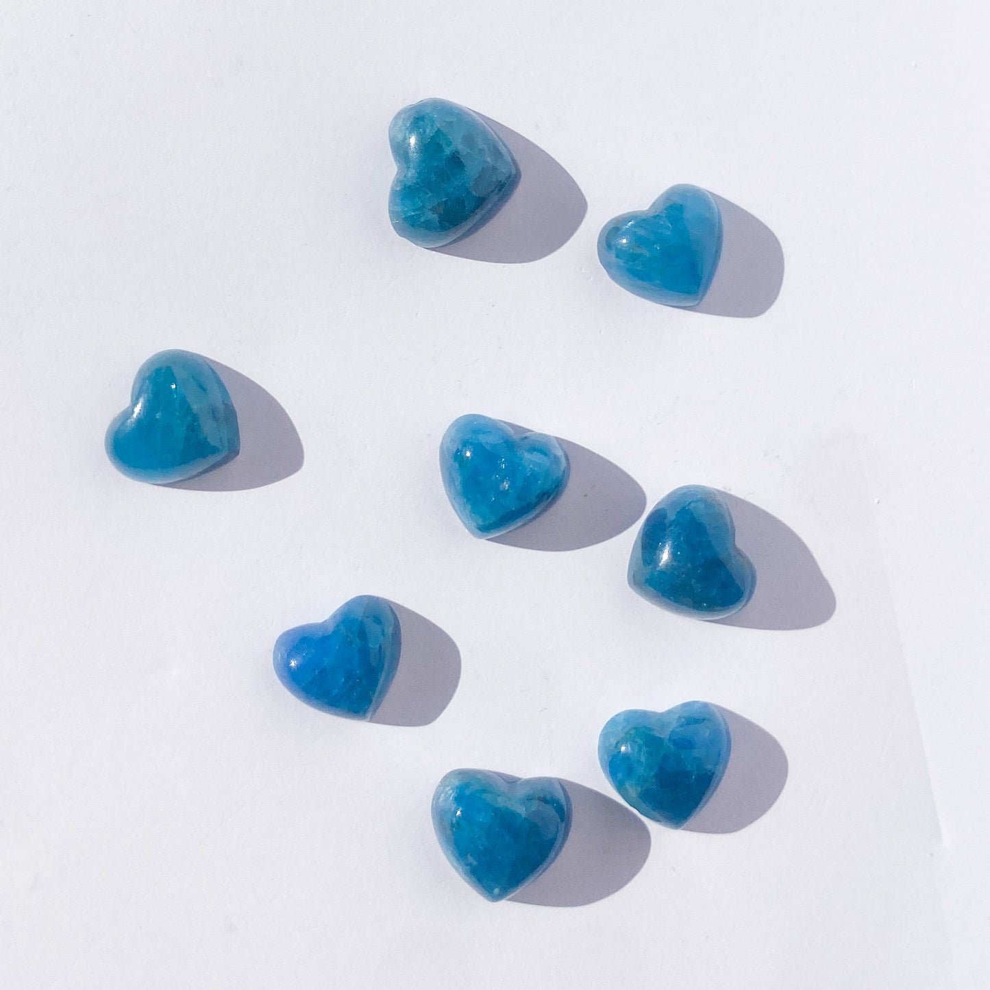 Blue Apatite Mini Hearts (AAA / Gem grade)
