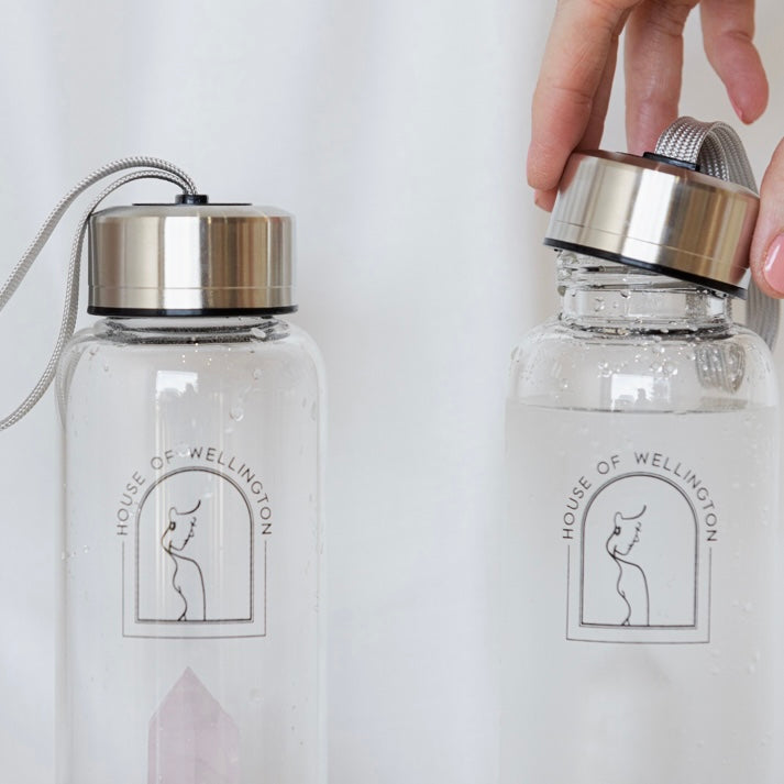 Crystal Activated Water Bottle - Rose Quartz