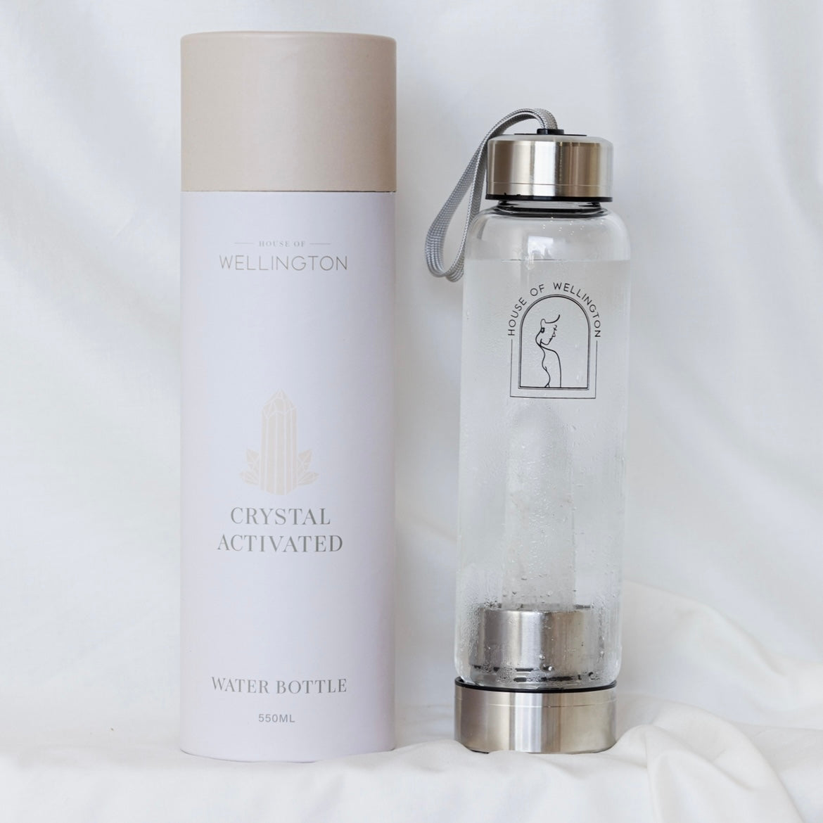 Crystal Activated Drink Bottle - Clear Quartz