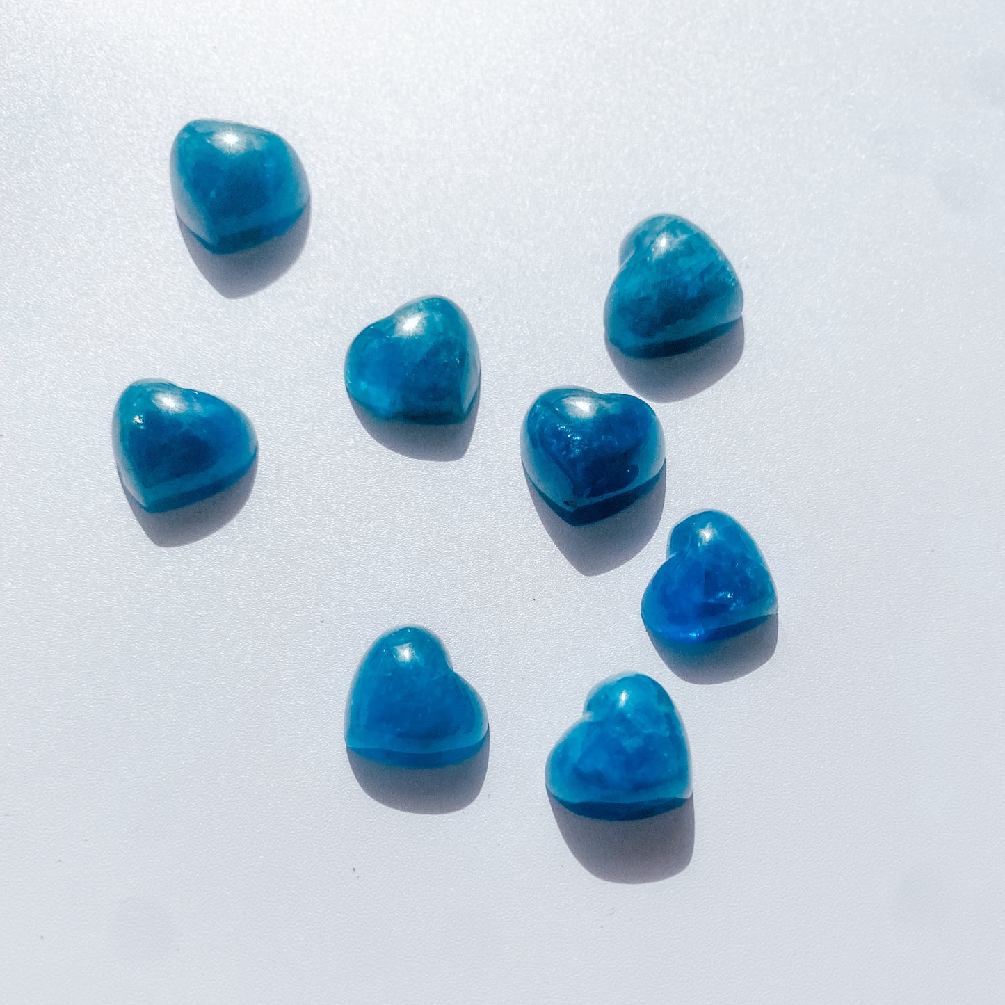 Blue Apatite Mini Hearts (AAA / Gem grade)