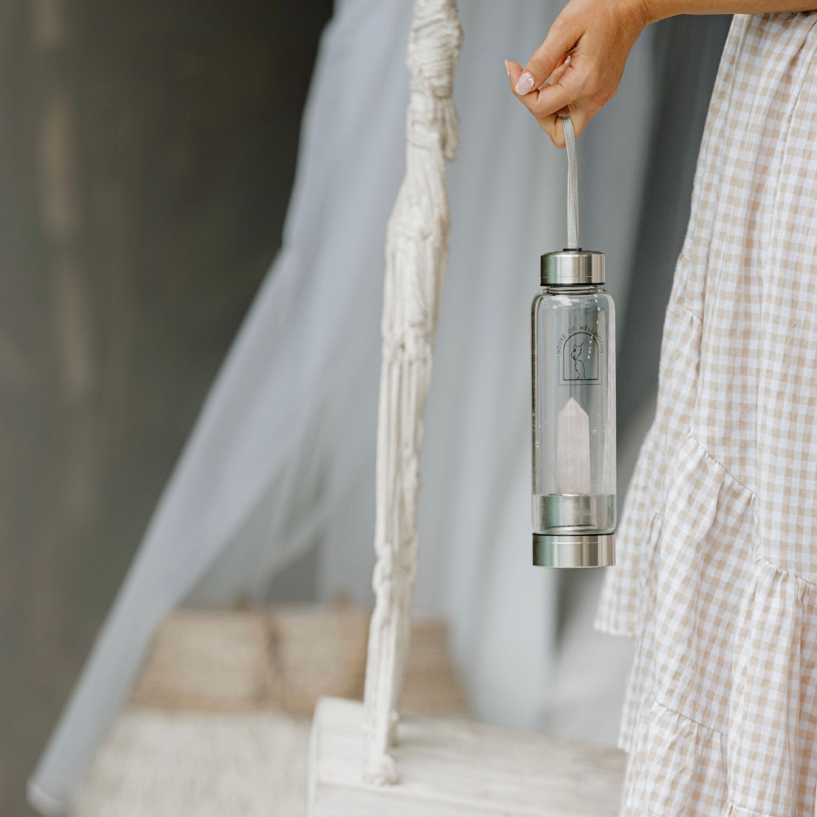 Crystal Activated Water Bottle - Rose Quartz