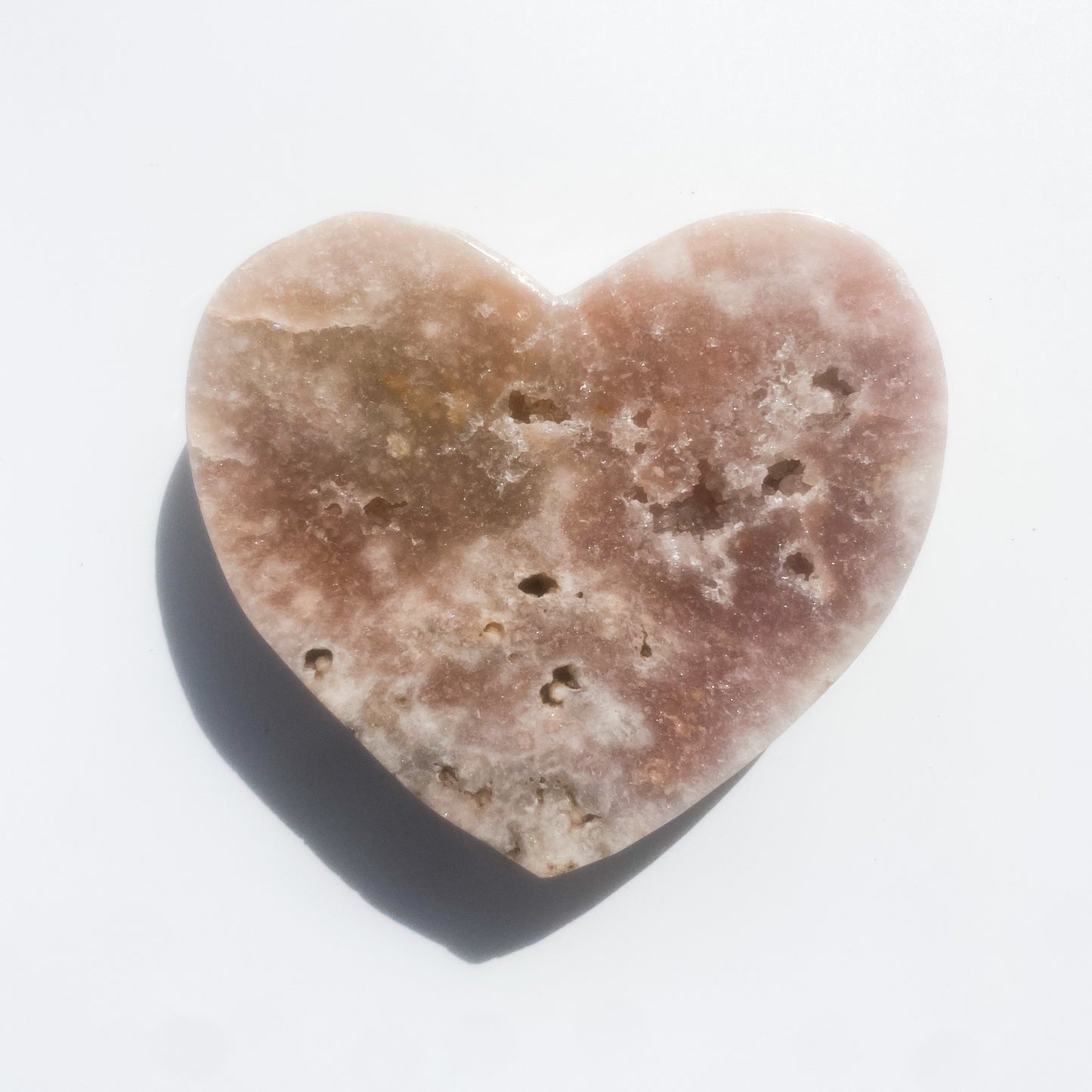Pink Amethyst Heart with druzys & Quartz / 871g