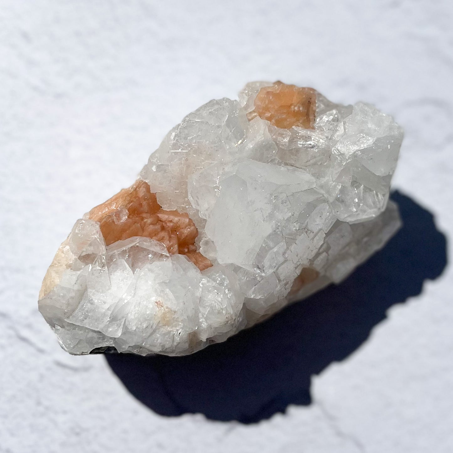 Apophyllite Cluster with stillbite inclusions / 692g