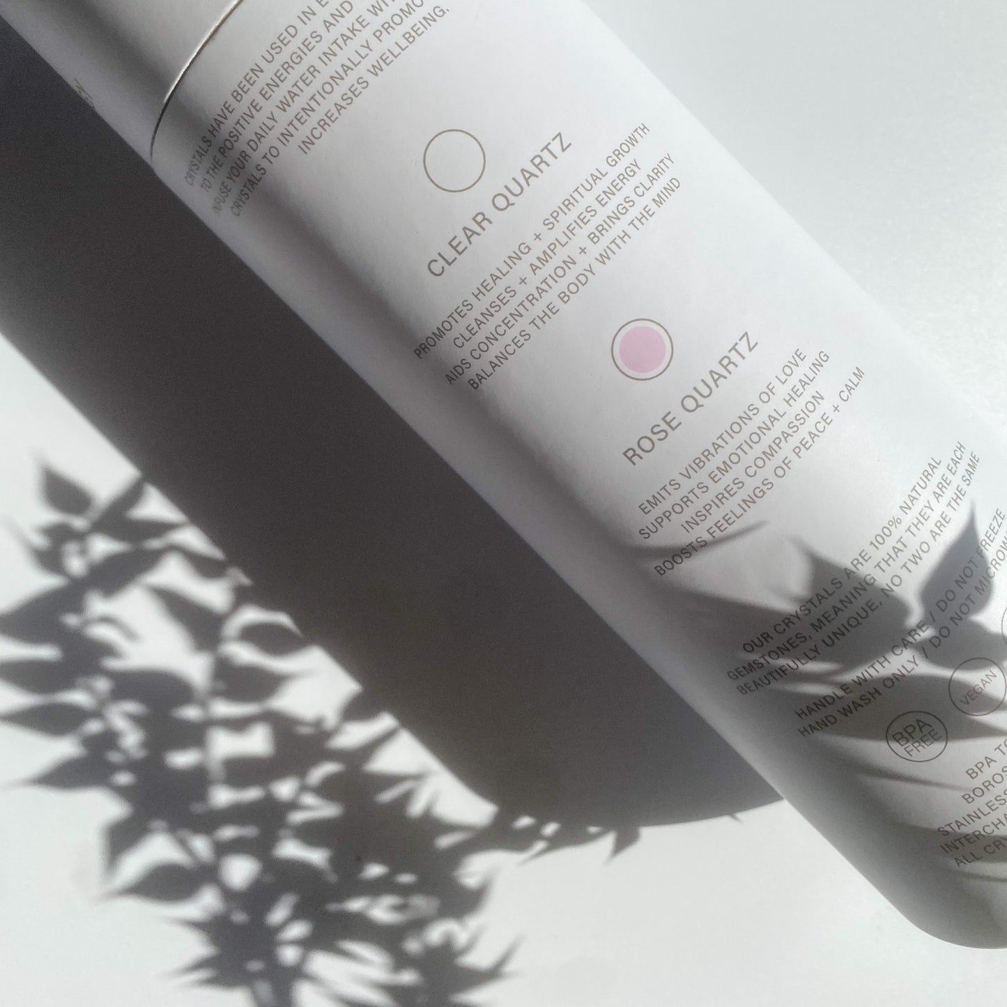 Crystal Activated Water Bottle - Rose Quartz