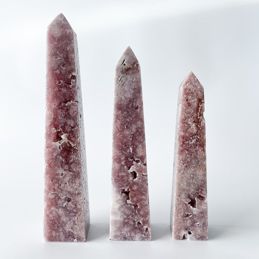 Pink amethyst Obelisk Set