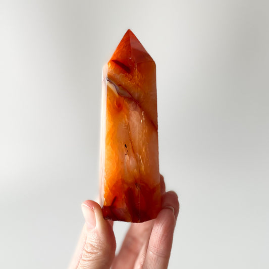 Carnelian Tower with Quartz / 212g