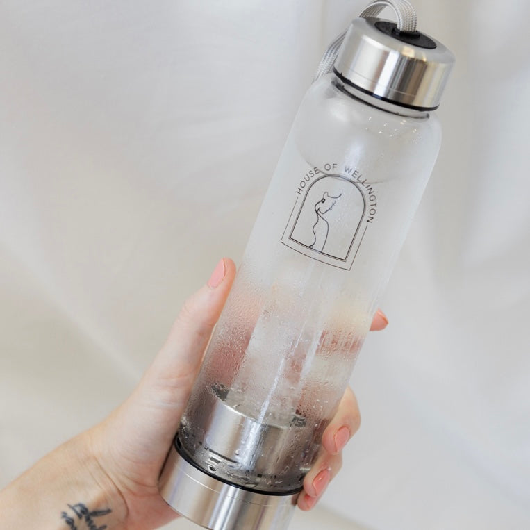 Crystal Activated Water Bottle - Clear Quartz